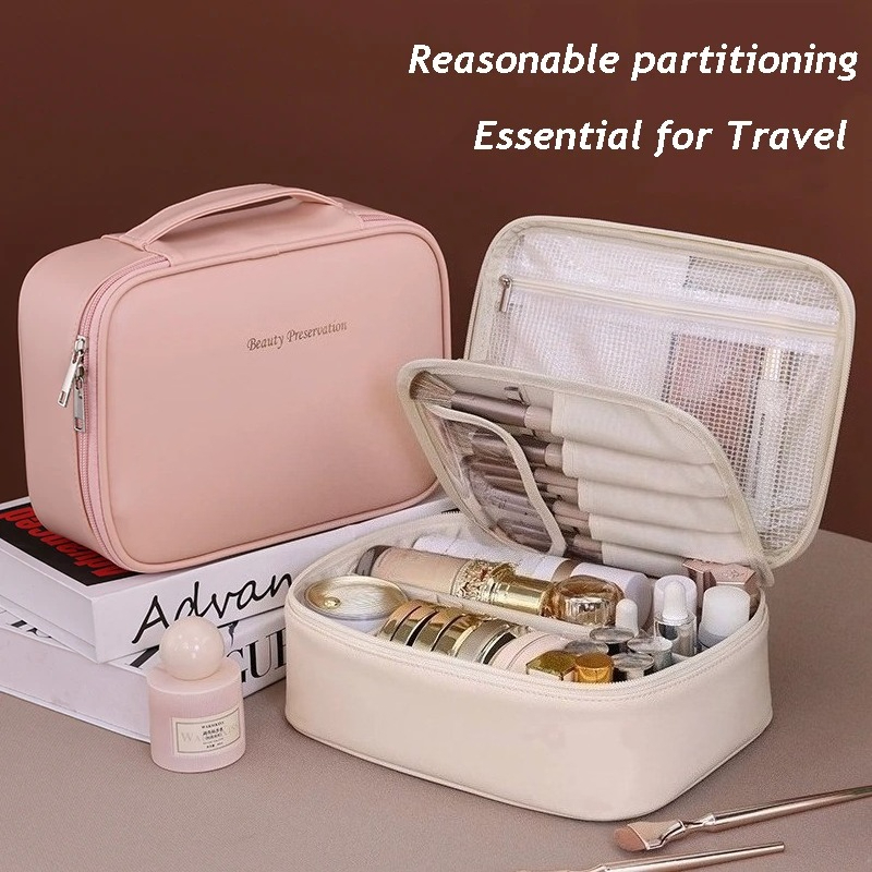 PU-leer dubbellaags make-up op - Luxury Skincare And Makeup Brands recensie en prijs