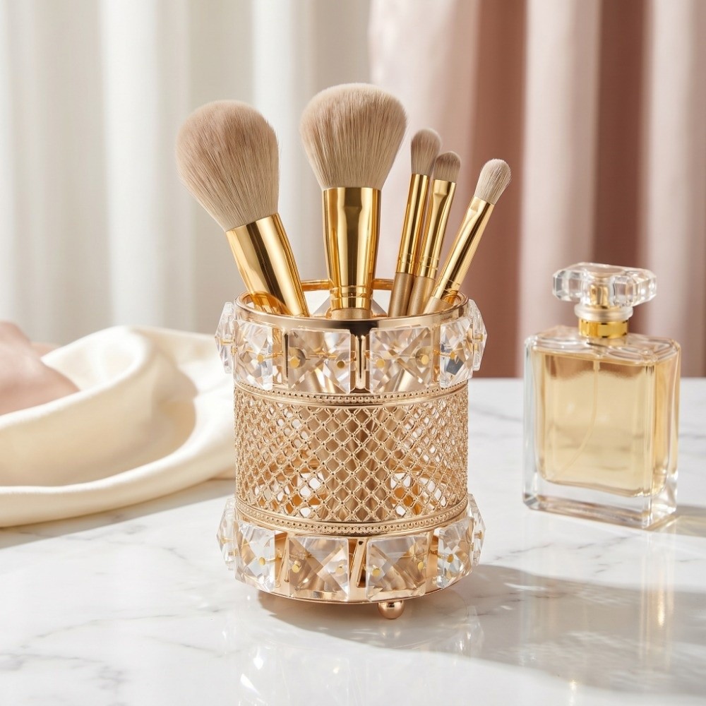 Gouden make-upborstelhouder or - Luxury Skincare And Makeup Brands recensie en prijs
